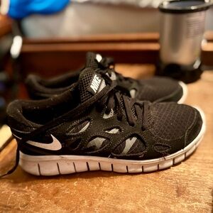 Nike Black and White Sneakers-Youth size 7.